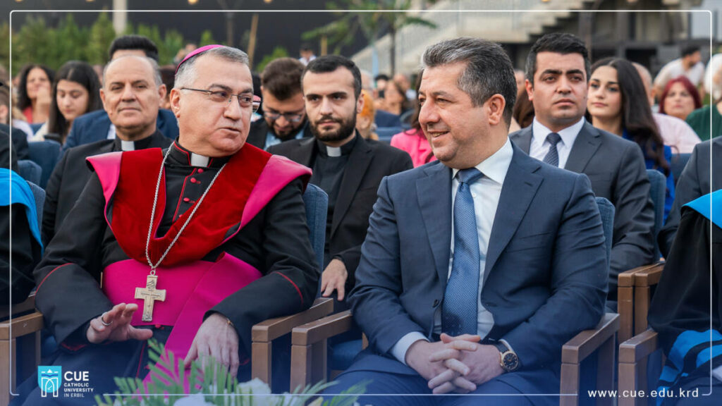 Masrour Barzani and Bishop Warda at CUE Graduation 2023